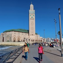 Hermann and Jutta with Hassan II Mosque which is the second largest mosque in Africa